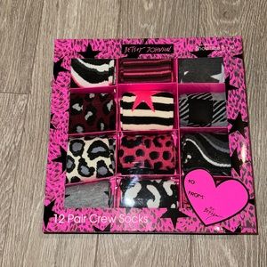 NWT! Brand new Betsy Johnson 12 pair crew socks!